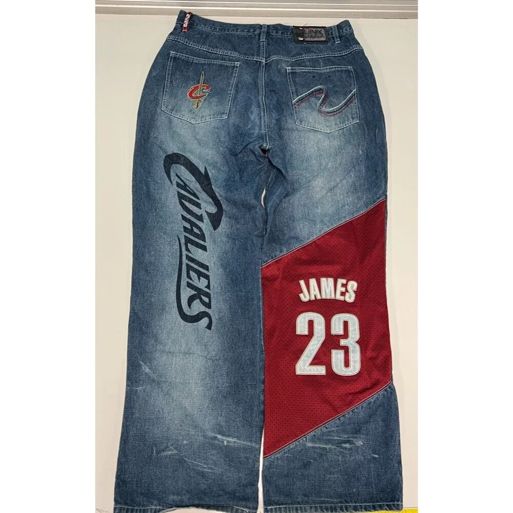 UNK Denim NBA Cleveland Cavaliers LeBron James Jeans Mens 36x32 Baggy Y2K